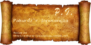Pakurár Innocencia névjegykártya